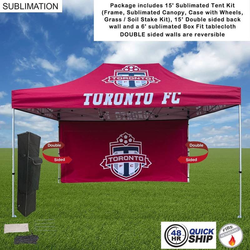 Tradeshow Factory Tent Backwall Package 2 15ft Sublimated Tent