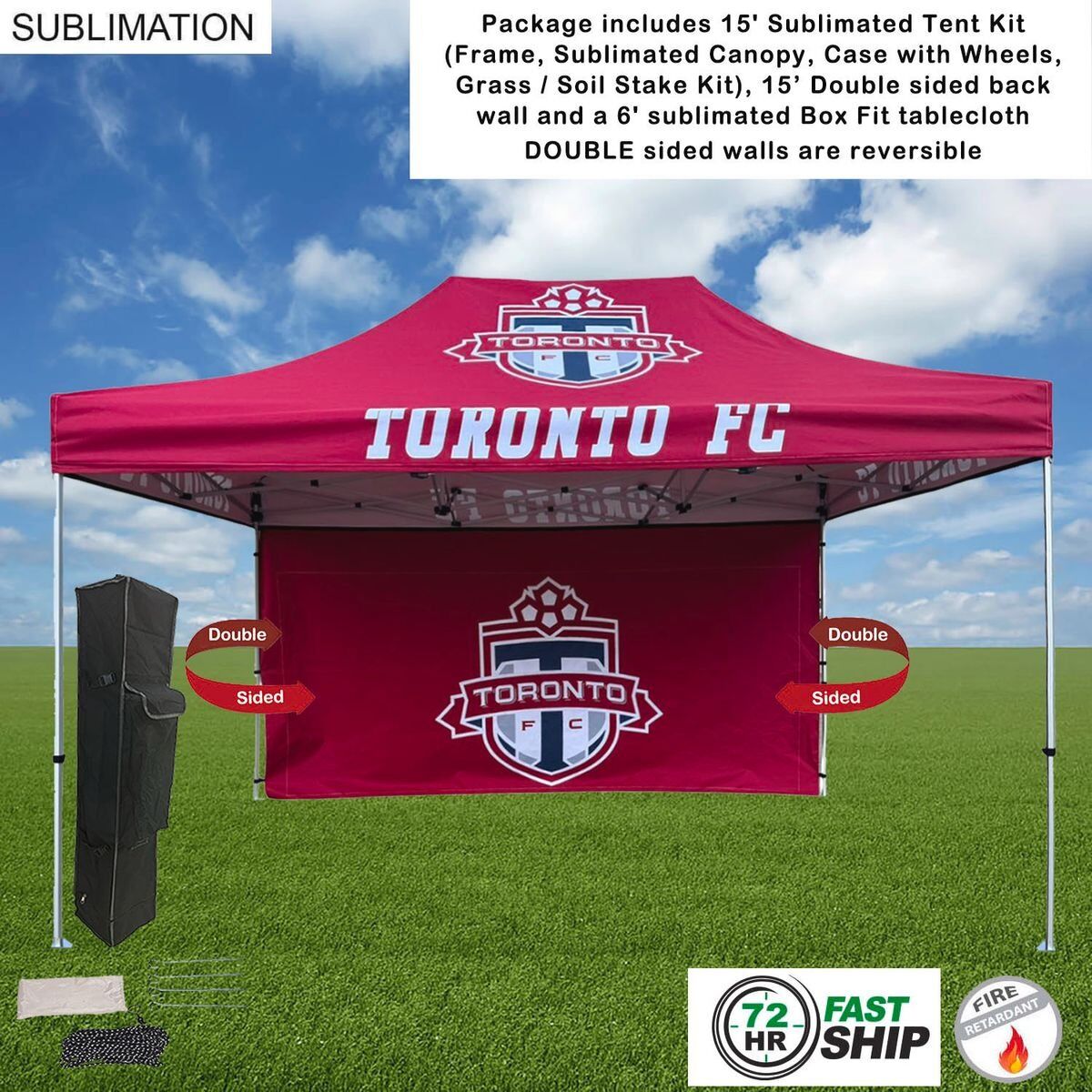 Tradeshow Factory Tent Backwall Package 2 15ft Sublimated Tent Kit
